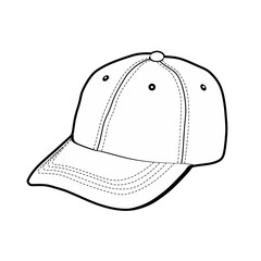 Template cap vector illustration flat design outline template clothing collection