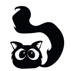 Cute black kitten with sad eyes