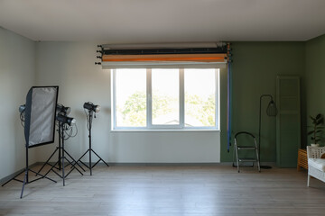 Interior of modern photo studio