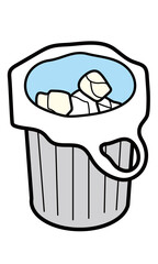 紙屑が入ったゴミ箱