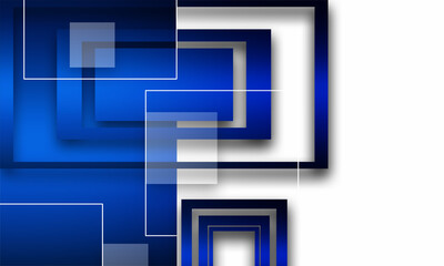 Fototapeta premium Abstract blue and white gradient separate geometric squares overlapping background technology concept 