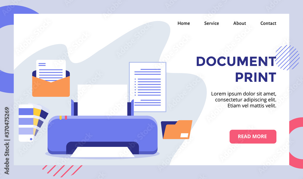 Aufkleber document print machine print campaign for web website home homepage landing page template banner wit