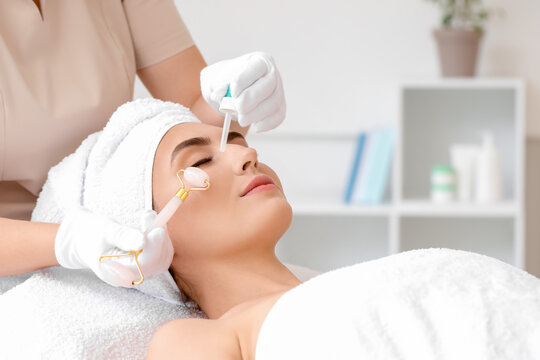 Young Woman Undergoing Treatment In Beauty Salon