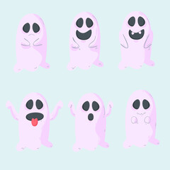 ghost halloween hand drawn flat design