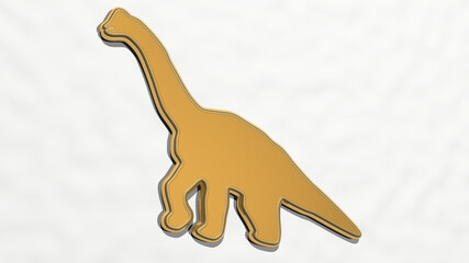 DINOSAUR 3D drawing icon. 3D illustration. animal and background