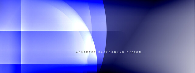 Vector abstract background - circle and cross on fluid gradient with shadows and light effects. Techno or business shiny design templates for text