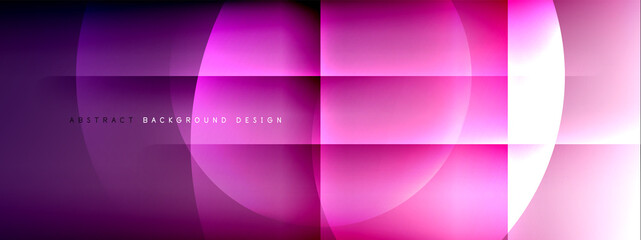 Vector abstract background - circle and cross on fluid gradient with shadows and light effects. Techno or business shiny design templates for text