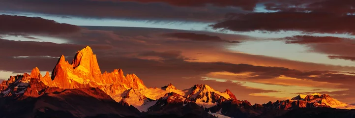Lichtdoorlatende gordijnen Cerro Chaltén Patagonia