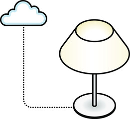 Concept: Internet of Things. A connected table lamp.