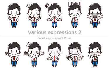 Facial expressions & Poses set / Various expressions2 / Businessman