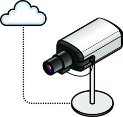 Concept: Internet of Things. A connected video / security camera.