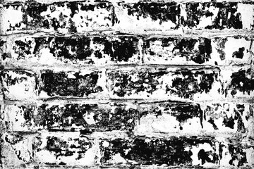 Close-up bright vintage brick wall background. Brick texture with scratches and cracks