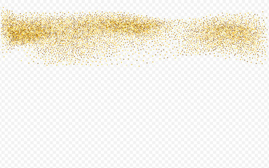 Gold Confetti Bright Transparent Background. 