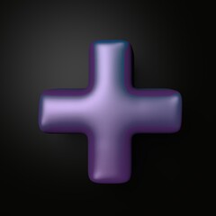 Fototapeta premium Purple Plus sign. 3d illustration