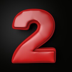 Red balloon 2 made of realistic 3d render air balloon. 3d illustration