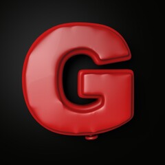Letter G balloon style. 3d illustration