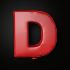 Balloon letter D 3d illustration