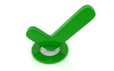 3D illustration of tick on white background