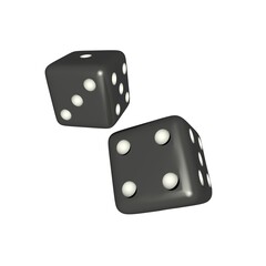 illustration abstract, rolling dices .3d illustration. White background