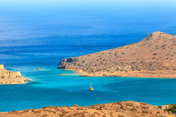 Spinalonga island is a popular tourist attraction in Crete, Greece.