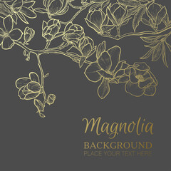 Golden magnolia background © Svetlana