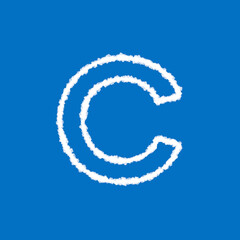 Naklejka premium Clouds in shape of the letter C. 3d illustration