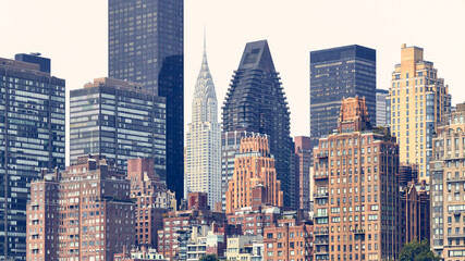 Fototapeta na wymiar New York City architecture, color toned picture, USA.