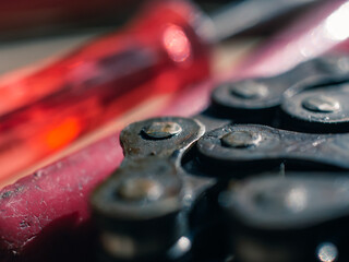 Close up of metal chain