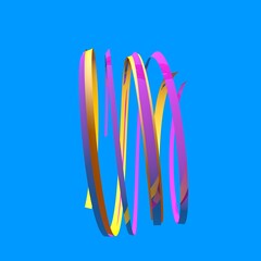 Obraz na płótnie Canvas 3d render, abstract brush stroke, paint splash, splatter, colorful curl, artistic spiral, vivid ribbon