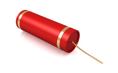 3d rendering of a dynamite stick on a white background.