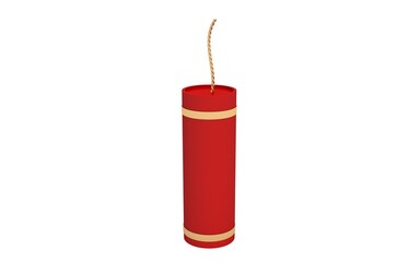 Obraz premium 3d rendering of a dynamite stick on a white background.