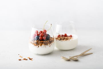 Breakfast, granola with yogurt