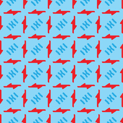 Vector seamless pattern texture background with geometric shapes, colored in blue, red colors.
