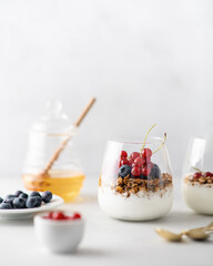 Breakfast, granola with yogurt