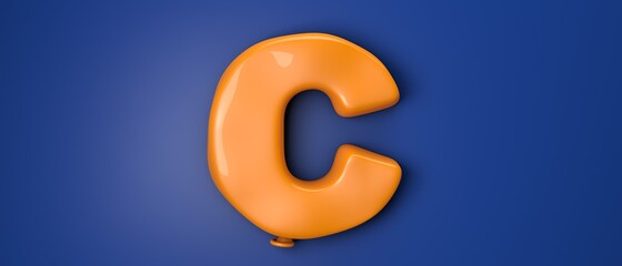 Balloon letter C. 3d illustration