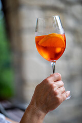 Aperol Spritz with orange is a perfect aperitif for a hot day