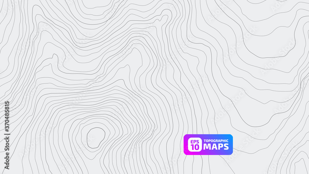 Fototapete stylized height of the topographic contour in lines and contours on a rainbow background. the concep