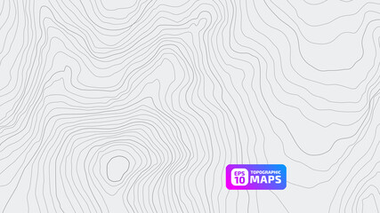 Fototapeta Stylized height of the topographic contour in lines and contours on a rainbow background. The concept of conditional geographical pattern and topography. Wide size. Vector illustration. obraz