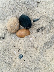 Color stones on the black beach La Jolla Torrey Pines San Diego SoCal California Summer
