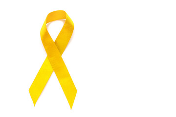 Yellow Ribbon World Suicide Prevention Day on a white Background