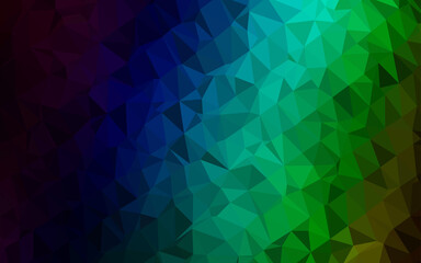 Dark Multicolor, Rainbow vector polygon abstract layout.