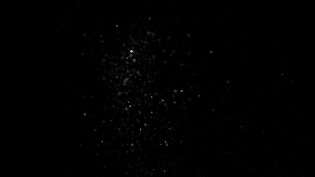 Great Stylish Bright Explosion Glitter with Flickering. Colourful Elegant Confetti Burst on Black Background. Slow Motion Animation Golden Explode Sparkle Particles. Beautiful Cg Explosion Close up 4k