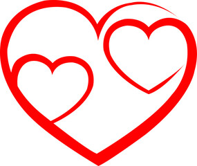 
Red heart vector On a white background