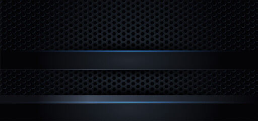 Blue carbon fiber texture background with panel light