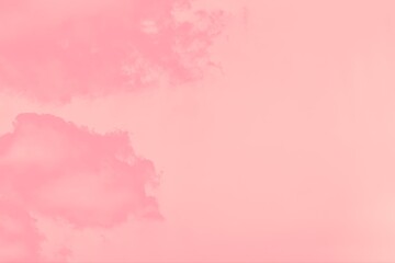 Light pink sky and beautiful pink coral clouds