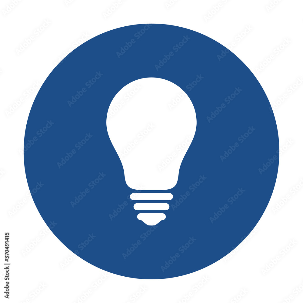 Aufkleber blue round light bulb icon, button isolated on a white background. eps10 vector file