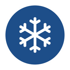 Obraz premium Blue round snowflake icon, button isolated on a white background. EPS10 vector file