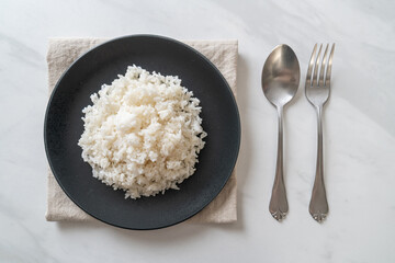 cooked rice on plate