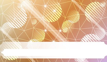 Decorative background with triangles, line, circle, space for text. Bright background for poster, banner, flyer. Vector illustration. Creative gradient color.