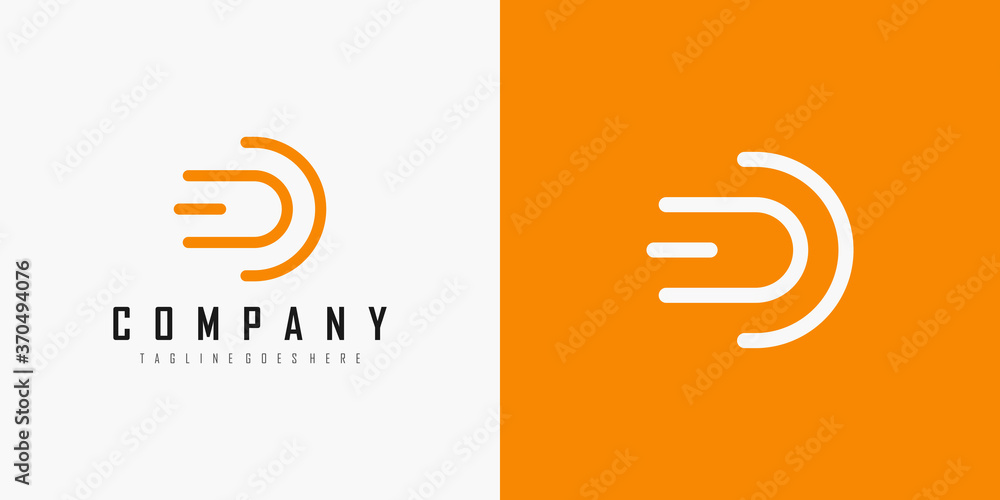 Poster abstract initial letter o logo. orange circular rounded lines striped style isolated on double backg